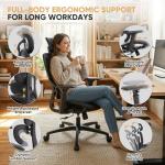 Magshion Ergonomic Office Chair, High Back Desk Chair with Adjustable Headrest, 3D Armrests, Tilt Lock and Lumbar Support, Mesh Computer Chair for Home Office, 350 LBS Capacity, Black