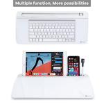 Varhomax Glass Desk Whiteboard with Storage, Desktop Organizer to-do List Memo Notepad Dry Erase White Board for Home Office and School Supplies (White)