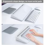 Varhomax Glass Desk Whiteboard with Storage, Desktop Organizer to-do List Memo Notepad Dry Erase White Board for Home Office and School Supplies (White)