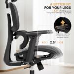 Magshion Ergonomic Office Chair, High Back Desk Chair with Adjustable Headrest, 3D Armrests, Tilt Lock and Lumbar Support, Mesh Computer Chair for Home Office, 350 LBS Capacity, Black