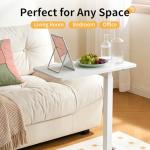 SOFTLYNICE Adjustable Standing Desk, Small Sit Stand Desk for Laptop, Compact Height Adjustable Desk for Home Office, Bedroom, Bedside, Space Saving Workstation