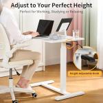 SOFTLYNICE Adjustable Standing Desk, Small Sit Stand Desk for Laptop, Compact Height Adjustable Desk for Home Office, Bedroom, Bedside, Space Saving Workstation
