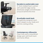 UPLIFTDESK Clarksville Ergonomic Office Chair - Adjustable Lumbar Support, Mesh Back, Synchro-Tilt Recline Home Office Desk Chairs with 3-Way Arms, 300 lb Capacity (Black)