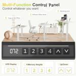 Furmax Electric Standing Desk, 45 x 24 Inches Sit Stand up Desk, Sit Stand Height Adjustable Home Office Desk with 4 Height Position Memory - with Splice Board (White, 45)