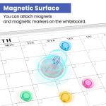 Lumspax Monthly Whiteboard Calendar for Wall, Small 16" x 12" Dry Erase Board with Plastic Frame, Hanging Dry Erase Calendar with 3 Mini Sticky Notes for Kitchen Planner, Memo, Home and Office