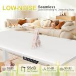 Furmax Electric Standing Desk, 45 x 24 Inches Sit Stand up Desk, Sit Stand Height Adjustable Home Office Desk with 4 Height Position Memory - with Splice Board (White, 45)