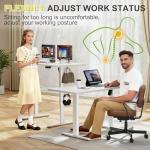 Furmax Electric Standing Desk, 45 x 24 Inches Sit Stand up Desk, Sit Stand Height Adjustable Home Office Desk with 4 Height Position Memory - with Splice Board (White, 45)