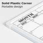 Lumspax Monthly Whiteboard Calendar for Wall, Small 16" x 12" Dry Erase Board with Plastic Frame, Hanging Dry Erase Calendar with 3 Mini Sticky Notes for Kitchen Planner, Memo, Home and Office