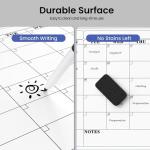 Lumspax Monthly Whiteboard Calendar for Wall, Small 16" x 12" Dry Erase Board with Plastic Frame, Hanging Dry Erase Calendar with 3 Mini Sticky Notes for Kitchen Planner, Memo, Home and Office