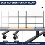 Large Dry-Erase Rolling Magnetic Whiteboard - 48 x 32 Inches Dry Erase Board with Stand Height Adjust Double Sides Mobile White Board Easel on Wheels with 25 Sheets Paper Pad Office, Home & Classroom
