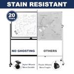 Large Dry-Erase Rolling Magnetic Whiteboard - 48 x 32 Inches Dry Erase Board with Stand Height Adjust Double Sides Mobile White Board Easel on Wheels with 25 Sheets Paper Pad Office, Home & Classroom