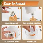 EZIYIN Desk Lamp LED Bulb Included, Small Bedside Table Lamp Plug-in - Classic Wood Base with Flaxen Fabric Shade, Lamps for Night Stands, Simple Nightstand Light for Bedroom, Office, Desk