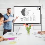 Large Dry-Erase Rolling Magnetic Whiteboard - 48 x 32 Inches Dry Erase Board with Stand Height Adjust Double Sides Mobile White Board Easel on Wheels with 25 Sheets Paper Pad Office, Home & Classroom