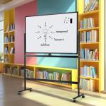 Large Dry-Erase Rolling Magnetic Whiteboard - 48 x 32 Inches Dry Erase Board with Stand Height Adjust Double Sides Mobile White Board Easel on Wheels with 25 Sheets Paper Pad Office, Home & Classroom