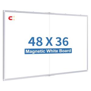 Magnetic Whiteboard Dry Erase, 48 x 36 inch Large White Board for Wall, Foldable Aluminum Frame Hanging Whiteboards for Home Classroom Office