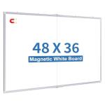 Magnetic Whiteboard Dry Erase, 48 x 36 inch Large White Board for Wall, Foldable Aluminum Frame Hanging Whiteboards for Home Classroom Office