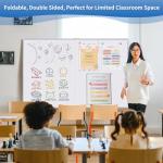 Magnetic Whiteboard Dry Erase, 48 x 36 inch Large White Board for Wall, Foldable Aluminum Frame Hanging Whiteboards for Home Classroom Office