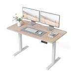 BANTI 48 × 24 Inches Standing Desk, Ergonomic, Electric Height Adjustable, Sit and Stand Up, Computer Office Desk with Splice Board, White Frame/Maple Top