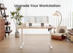 BANTI 48 × 24 Inches Standing Desk, Ergonomic, Electric Height Adjustable, Sit and Stand Up, Computer Office Desk with Splice Board, White Frame/Maple Top