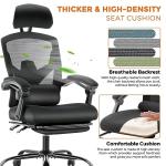 Sweetcrispy Office Computer Desk Chair Set of 2, Ergonomic High-Back Mesh Rolling Work Swivel Chairs with Wheels, Comfortable Lumbar Support, Comfy Arms for Home, Bedroom, Study, Student, Black