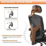 Sweetcrispy Office Computer Desk Chair Set of 2, Ergonomic High-Back Mesh Rolling Work Swivel Chairs with Wheels, Comfortable Lumbar Support, Comfy Arms for Home, Bedroom, Study, Student, Black