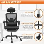 Sweetcrispy Office Computer Desk Chair Set of 2, Ergonomic High-Back Mesh Rolling Work Swivel Chairs with Wheels, Comfortable Lumbar Support, Comfy Arms for Home, Bedroom, Study, Student, Black