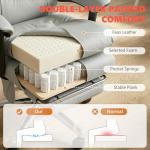 HOMCOM Massage Office Chair with 6-Point Vibration, Pet-Friendly Faux Leather Ergonomic Executive Desk Chair with Double-Layer Spring Cushions, Wide Seat, High Back, Reclining, Footrest, Light Gray