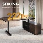 FLEXISPOT 71" L Shaped Executive Standing Desk with Storage & PC Case, Secretary Desk with Dual Motor Lift, 222 LBS Capacity, 1" Thick Desktop, Idea for Home Office, Black Walnut, 3 Packages