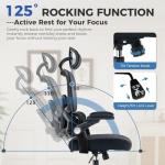 ACFOUL Ergonomic Office Chair, Mesh Desk Chair with 2D Adjustable Lumbar Support – Relieve Back Pain for Long Workdays Sitting, High Back with 3D Headrest & Armrests for Home Office Comfort, Black