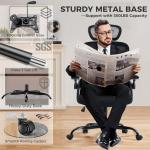 ACFOUL Ergonomic Office Chair, Mesh Desk Chair with 2D Adjustable Lumbar Support – Relieve Back Pain for Long Workdays Sitting, High Back with 3D Headrest & Armrests for Home Office Comfort, Black