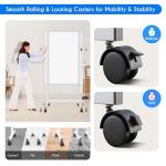 maxtek Rolling White Board, 48 x 24 Height Adjustable Whiteboard on Wheels, Large Magnetic Standing Mobile Easel Board, Double-Sided with Stand for Office, Home, and Classroom