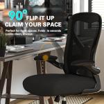 CASASIO Office Desk Chair with Ergonomic Lumbar Support, Extra-Thick Seat Cushion, Flip-up Arms, Breathable Mesh Back, Computer Task Chair for Home Office