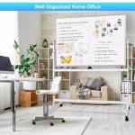 maxtek Rolling Whiteboard, 48x36 Large Magnetic White Board with Stands, Big Double-Sided White Board Dry Erase on Wheels for Homeschool, Home Office, Office, School (Silver, 48 x 36)