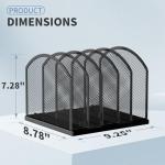 Gawerk 5-Section Vertical Desktop Organizer, 5-Section Mesh File Folder Stand Sorter for Office Home Classroom Organization (1, Black)