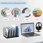 Gawerk 5-Section Vertical Desktop Organizer, 5-Section Mesh File Folder Stand Sorter for Office Home Classroom Organization (1, Black)