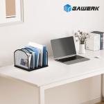 Gawerk 5-Section Vertical Desktop Organizer, 5-Section Mesh File Folder Stand Sorter for Office Home Classroom Organization (1, Black)