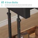 WINAZ Rolling Standing Desk Adjustable Height with Drawers on Wheels, 40 Inch Portable Mobile Stand Up Computer Desks for Bedroom Home Office, Couch Sofa Side Laptop Table with Storage, Rustic Brown