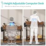 WINAZ Rolling Standing Desk Adjustable Height with Drawers on Wheels, 40 Inch Portable Mobile Stand Up Computer Desks for Bedroom Home Office, Couch Sofa Side Laptop Table with Storage, Rustic Brown