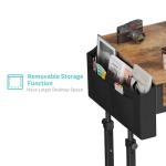 WINAZ Rolling Standing Desk Adjustable Height with Drawers on Wheels, 40 Inch Portable Mobile Stand Up Computer Desks for Bedroom Home Office, Couch Sofa Side Laptop Table with Storage, Rustic Brown