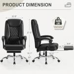 Homall Executive Home Office Chair with Lumbar Support,400lbs Adjustable Ergonomic High Back Office Chair Reclining Managerial Chair for Home Office (Black)
