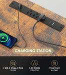 OffiGo 71 Inch Executive Electric Standing Desk, Height Adjustable Desk with Power Outlet & 1.38" Thick 3-Piece Desktop, Sit Stand Computer Desk for Home, Office, Conference Room, Rustic Brown