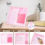 Desktop Thickened Acrylic Dry Erase Board to do List Planner Board，12"x10"，Tabletop Whiteboard with Stand，Frameless Pink Dry Erase White Board，for Office/Home/School