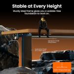 ErGear Height Adjustable Electric Standing Desk, 48 x 24 Inches Sit Stand up Desk, Memory Computer Home Office Desk, Vintage Brown