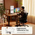 ErGear Height Adjustable Electric Standing Desk, 48 x 24 Inches Sit Stand up Desk, Memory Computer Home Office Desk, Vintage Brown