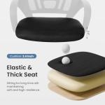 DUMOS Home Office Chair - Ergonomic Mid Back Mesh Desk Chair with Lumbar Support & Rocking Mode, Height Adjustable with Fixed Armrest, for Computer, Gaming, Meeting, 360° Swivel, Black