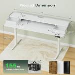 Homall Electric Standing Desk with 2 Drawers, Adjustable Height Computer Desk with Monitor Shelf Sit Stand Table with Splice Board Quick Install for Home Office (White, 63 Inch)