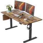 CubiCubi 63 x 28 Large Standing Desk, Height Adjustable Electric Computer Desk, 28" Deep Desktop, Sit Stand up Home Office Workstations with 4 Preset Heights, Rustic Brown