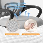 OLIXIS Office Desk Chair - Ergonomic Mid Back with Lumbar Support & Rocking Mode, Height Adjustable with Fixed Armrest, Storage Back for Computer, Gaming, Conference, Meeting Room, 360° Swivel, Grey