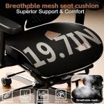 Vonesse Ergonomic Office Chair with Footrest, Desk Chairs with Adjustable 3D Headrest and Armrests, Computer Gaming Chair with Dynamic Lumbar Support & Adjustable Depth Breathable Mesh Seat (Black)