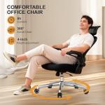 OHFILA Office Chair, Ergonomic Breathable Mesh,Flip-Up Arms and Adjustable High Back Lumbar Support,Comfy Computer Chair for Home Office (Black, 407)